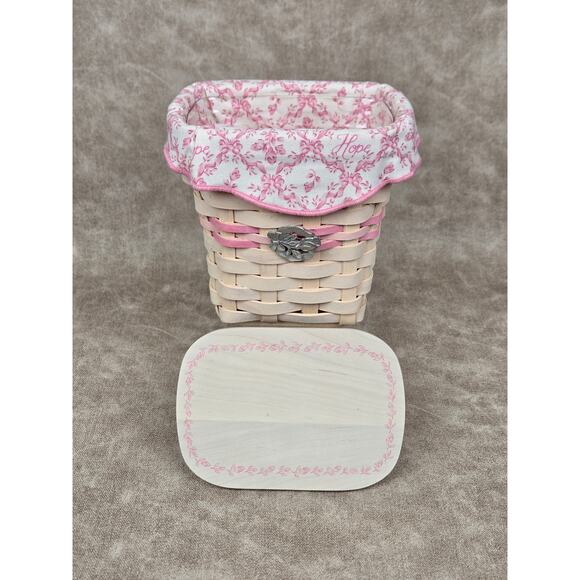 Longaberger 2004 Horizon of Hope Basket Liner Protector Lid Tie-on - Picture 1 of 6